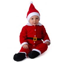 Déguisement Père Noël Bébé - Thème: Bébé - Couleur: Blanc - Taille: 6 à 12 mois