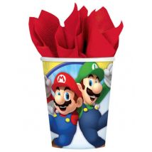 8 Gobelets En Carton Super Mario 250 Ml - Thème: Super Mario - Couleur: Coloré - Taille: Taille Unique
