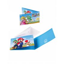 8 Invitations et enveloppes Super Mario