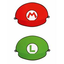 8 Chapeaux De Fête Super Mario - Thème: Personnages - Couleur: Coloré - Taille: Taille Unique