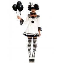 Déguisement Pierrot Blanc Sexy Femme - Thème: Black And White - Couleur: Noir - Taille: S/M (38-40)