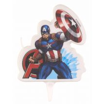 Bougie Anniversaire Captain America - Thème: Héros Et Super Méchants - Couleur: Coloré - Taille: Taille Unique