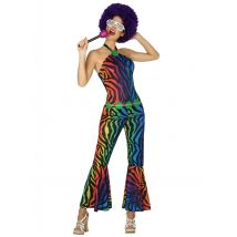Déguisement Disco Zébré Multicolore Femme - Thème: Disco - Couleur: Multicolore - Taille: M / L