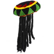 Bonnet rasta velours avec dreadlocks adulte