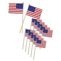 12 Petits drapeaux USA 25 x 11,5 cm