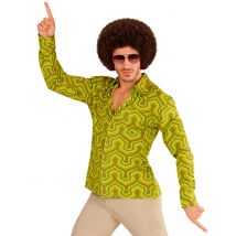 Chemise Groovy Vert Années 70 Homme - Thème: Années 60'/70' - Couleur: Vert - Taille: S / M
