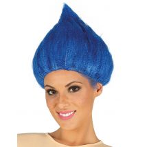 Perruque Troll Bleue Adulte - Thème: Carnaval - Couleur: Bleu - Taille: Taille Unique