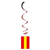 Lot de 6 suspensions métallisées drapeau Espagne
