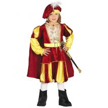 Déguisement Roi Velours Rouge Et Jaune Garçon - Thème: Médiéval - Couleur: Rouge - Taille: 5 à 6 ans (110-115 cm)