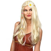 Tour De Tête Tressé Avec Fleur Blanche Adulte - Thème: Carnaval - Couleur: Blanc - Taille: Taille Unique