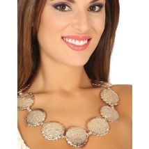 Collier Médaillons Romain Adulte - Thème: Carnaval - Couleur: Argenté / gris - Taille: Taille Unique