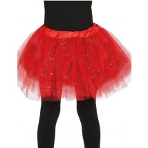 Tutu Rouge À Paillettes Fille - Thème: Couleurs - Couleur: Rouge - Taille: Taille Unique