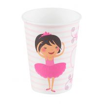 6 Gobelets En Carton Ballerines 25 Cl 7,5 X 9,5 Cm - Coloré - Taille: Taille Unique