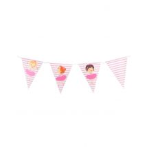 Guirlande En Plastique Fanions Ballerines 270 Cm - Rose - Taille: Taille Unique