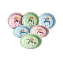 6 Assiettes En Carton Princesse 23 Cm - Thème: Princesses - Couleur: Rose - Taille: Taille Unique