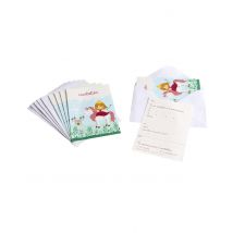 6 Cartons D'invitation Avec Enveloppes Princesse 10 X 15 Cm - Thème: Princesses - Couleur: Rose - Taille: Taille Unique