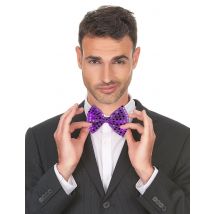 Noeud Papillon Violet Avec Sequins Adulte - Thème: Couleurs - Couleur: Violet - Taille: Taille Unique