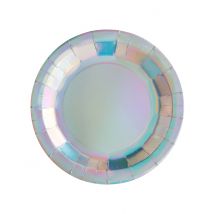 10 Assiettes En Carton Iridescentes 22,5 Cm - Taille: Taille Unique