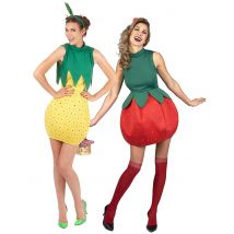 Déguisement De Couple Fruits Fraise Et Ananas Femmes - Thème: Humour - Couleur: Coloré - Taille: Taille Unique