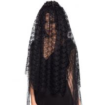 Voile Long Veuve Noire Adulte - Thème: Magie Et Horreur - Couleur: Noir - Taille: Taille Unique
