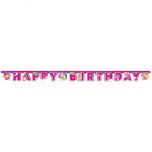 Bannière En Papier Happy Birthday Barbie Dreamtopia 15 Cm X 2 M - Thème: Anniversaire - Couleur: Rose - Taille: Taille Unique