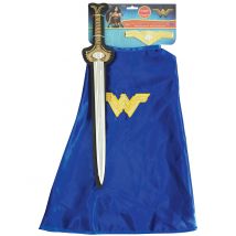 Kit Épée Et Cape Wonder Woman Fille - Thème: Carnaval - Couleur: Bleu - Taille: Taille Unique