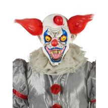 Masque Latex Clown Rouge Blanc Et Bleu Adulte - Thème: Clowns, Cirque - Couleur: Coloré - Taille: Taille Unique