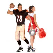 Déguisement De Couple Pompom Girl Et Footballeur Américain - Thème: Sportifs - Couleur: Coloré - Taille: Taille Unique