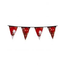 Guirlande En Plastique Clown Terrifiant 30 Cm X 6 M - Thème: Magie Et Horreur - Couleur: Rouge - Taille: Taille Unique