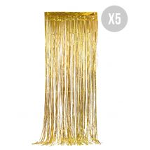 Pack de 5 rideaux scintillants dorés