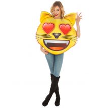 Déguisement Emoji Chat Coeur Adulte - Thème: Humour - Couleur: Coloré - Taille: Taille Unique