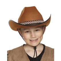 Chapeau Cowboy Marron Enfant - Thème: Western - Couleur: Marron - Taille: Taille Unique