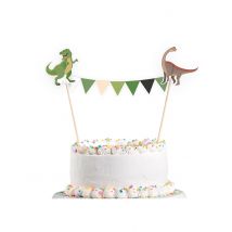 Cake Topper Grands Dinosaures - Thème: Animaux - Couleur: Vert - Taille: Taille Unique