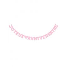 Guirlande Joyeux Anniversaire Rose 280 Cm - Rose - Taille: Taille Unique