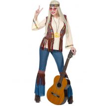 Déguisement Hippie Peace Femme - Thème: Années 60'/70' - Couleur: Coloré - Taille: S