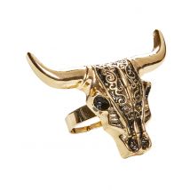 Bague crâne buffalo dorée adulte