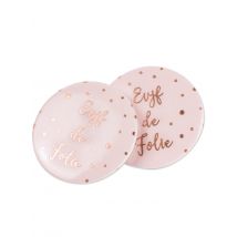8 Badges Evjf De Folie Dorure Rose Gold 5 Cm - Thème: Humour - Couleur: Rose - Taille: Taille Unique