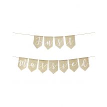Guirlande En Jute Just Married 185 X 23 Cm - Taille: Taille Unique