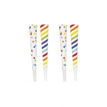 6 Trompettes de fête fun multicolores