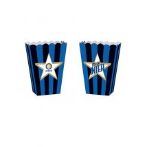 4 Boîtes Popcorn En Carton Inter 13,5 X 8,5 X 19 Cm - Thème: Nationalité Et Supporters - Couleur: Bleu - Taille: Taille Unique