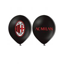 12 Ballons En Latex Ac Milan 30 Cm - Thème: Nationalité Et Supporters - Couleur: Noir - Taille: Taille Unique