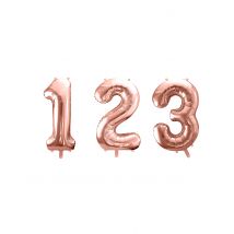 Ballon Aluminium Chiffre Rose Gold 85 Cm - Thème: Anniversaire - Rose