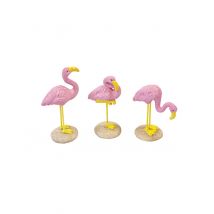 1 Flamant Rose En Résine 3,5 X 10 Cm - Thème: Animaux Et Petites Bêtes - Couleur: Rose - Taille: Taille Unique