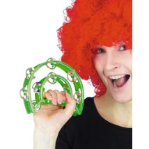 Tambourin Vert 40 Cm - Thème: Clowns, Cirque - Couleur: Vert - Taille: Taille Unique