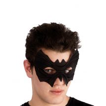 Masque Chauve-souris En Tissu Avec Reliefs Adulte - Thème: Magie Et Horreur - Couleur: Noir - Taille: Taille Unique