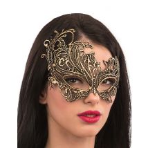 Masque Or En Tissu Macramé Adulte - Doré - Taille: Taille Unique