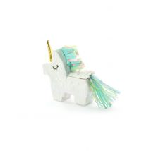 Mini Piñata Licorne Blanche 8 X 2,5 Cm - Thème: Animaux Et Petites Bêtes - Couleur: Coloré - Taille: Taille Unique