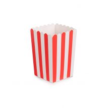 6 Boîtes À Popcorn En Carton Rouges Et Blanches 7 X 12,5 Cm - Thème: Hollywood - Couleur: Rouge - Taille: Taille Unique