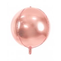 Ballon Sphère En Aluminium Rose Gold Métallisé 40 Cm - Thème: Anniversaire - Couleur: Rose - Taille: Taille Unique