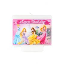 Bougie Happy Birthday Disney Princesses 9 X 7 Cm - Thème: Princesses - Couleur: Coloré - Taille: Taille Unique